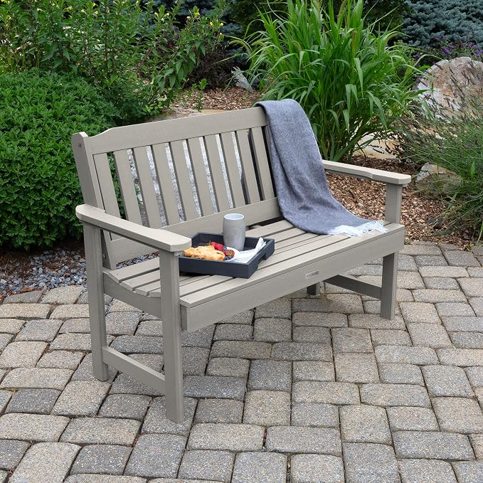 highwood Lehigh Garden Bench, 4 Feet, Harbor Gray