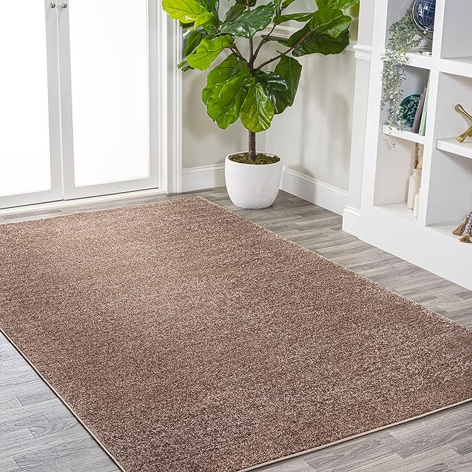JONATHAN Y Haze Solid Low-Pile Brown Indoor Area Rug 8x10, Coastal,Bohemian,Minimalist,Classic, Easy-Cleaning for Living Room,Bedroom,Kitchen,Pet Friendly,Non-Shedding (SEU100J-8)