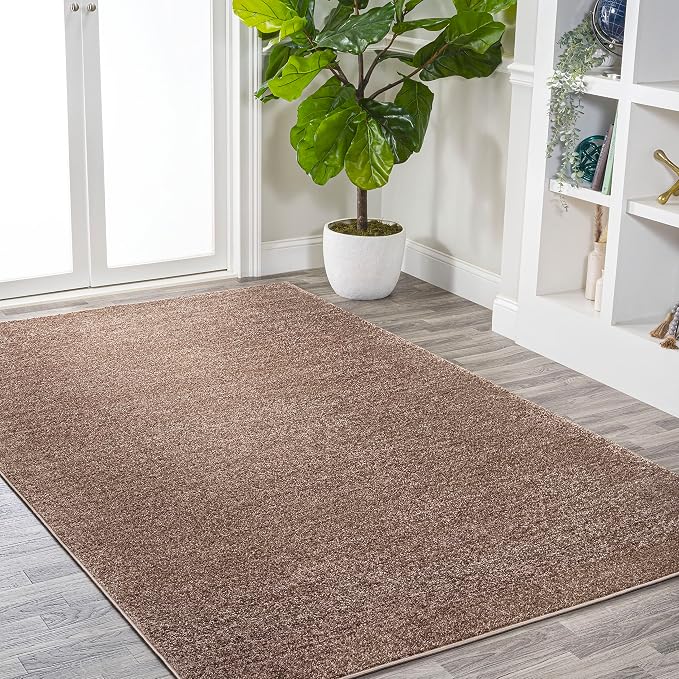 JONATHAN Y Haze Solid Low-Pile Brown Indoor Area Rug 9x12, Coastal,Bohemian,Minimalist,Classic, Easy-Cleaning for Living Room,Bedroom,Kitchen,Pet Friendly,Non-Shedding (SEU100J-9)