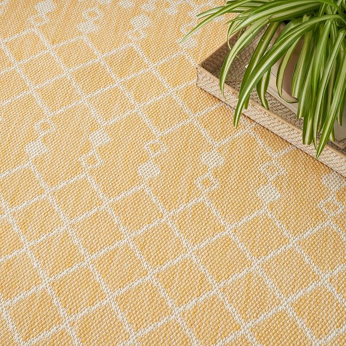 Nourison Home Positano Yellow 5' x 7' Area Rug - Easy Clean, Non Shedding, Bed Room, Living Room, Dining Room, Kitchen (5' x 7')