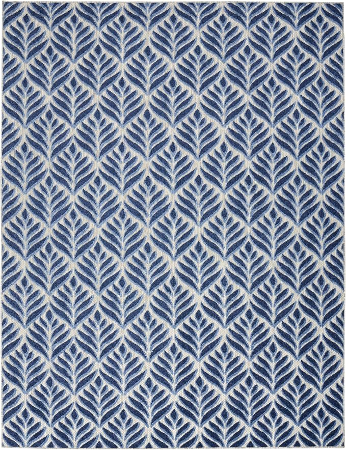 Nourison Home Aloha Blue 7' x 10' Area Rug - Easy Clean, Non Shedding, Bed Room, Living Room, Dining Room, Kitchen (7' x 10')