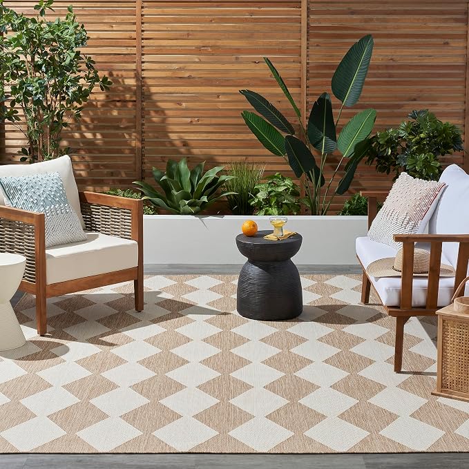 Nourison Home Positano Jute 7' x 10' Area Rug - Easy Clean, Non Shedding, Bed Room, Living Room, Dining Room, Kitchen (7' x 10')