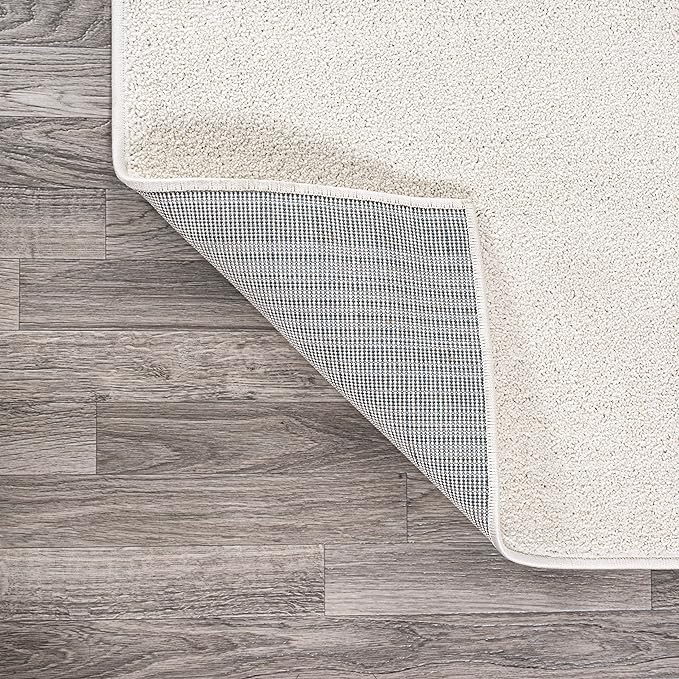 JONATHAN Y Haze Solid Low-Pile Cream Runner Rug 2x14, Coastal,Bohemian,Minimalist,Classic, Easy-Cleaning for Living Room,Bedroom,Kitchen,Pet Friendly,Non-Shedding (SEU100T-214)