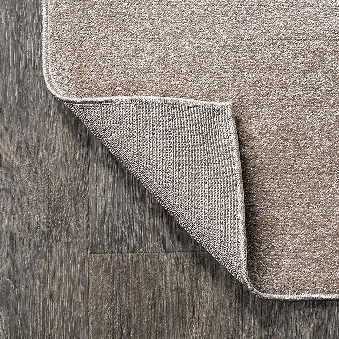 JONATHAN Y Haze Solid Low-Pile Beige 4x6 Oval Indoor Area Rug, Coastal,Bohemian,Minimalist,Classic, Easy-Cleaning for Living Room,Bedroom,Kitchen,Pet Friendly,Non-Shedding (SEU100G-4OV)