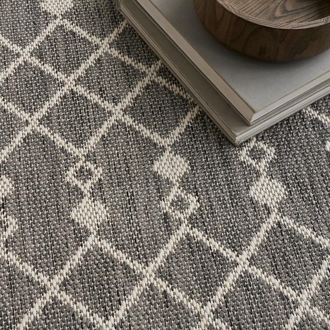 Nourison Home Positano Charcoal 12' x 15' Area Rug - Easy Clean, Non Shedding, Bed Room, Living Room, Dining Room, Kitchen (12' x 15')