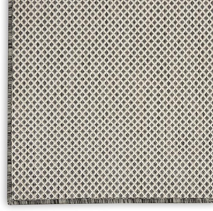 Nourison Home Courtyard Ivory Charcoal 7' x 10' Area Rug - Easy Clean, Non Shedding, Bed Room, Living Room, Dining Room, Kitchen (7' x 10')