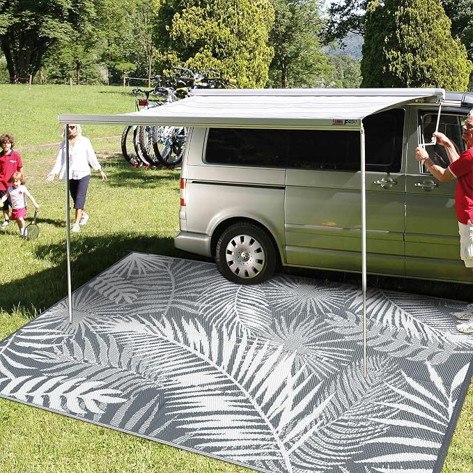 Outdoor Plastic Straw Rug - 6x9Ft Waterproof Reversible Patio Mat for Deck, Beach, RV, Camper, Backyard