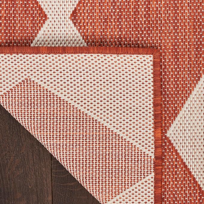 Nourison Home Positano Terracotta 6' x 9' Area Rug - Easy Clean, Non Shedding, Bed Room, Living Room, Dining Room, Kitchen (6' x 9')