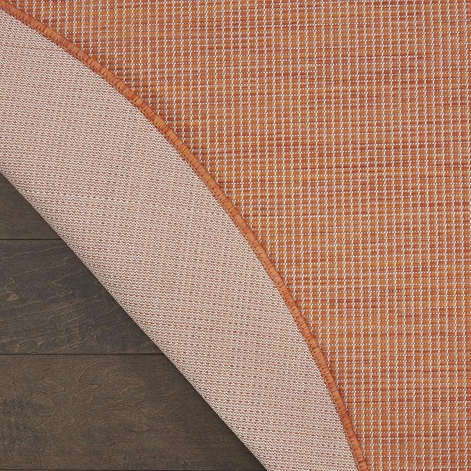 Nourison Home Positano Terracotta 8' x Round Area Rug - Easy Clean, Non Shedding, Bed Room, Living Room, Dining Room, Kitchen (8' x Round)