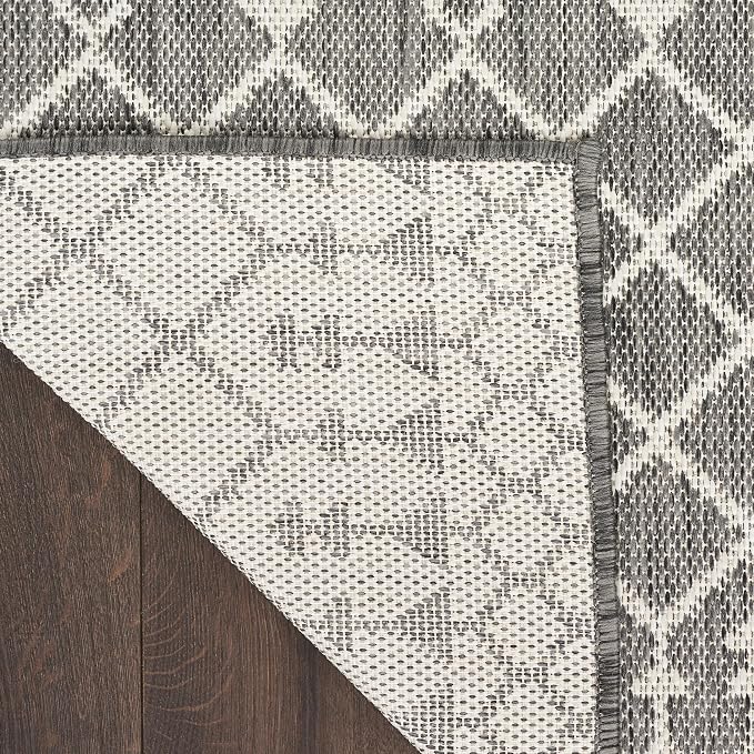 Nourison Home Positano Charcoal 6' x 9' Area Rug - Easy Clean, Non Shedding, Bed Room, Living Room, Dining Room, Kitchen (6' x 9')