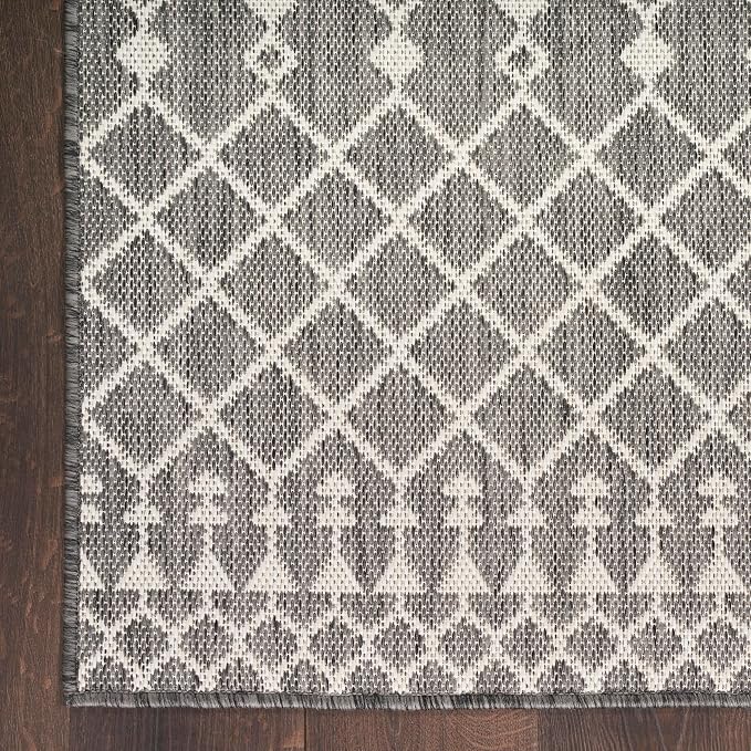 Nourison Home Positano Charcoal 12' x 15' Area Rug - Easy Clean, Non Shedding, Bed Room, Living Room, Dining Room, Kitchen (12' x 15')