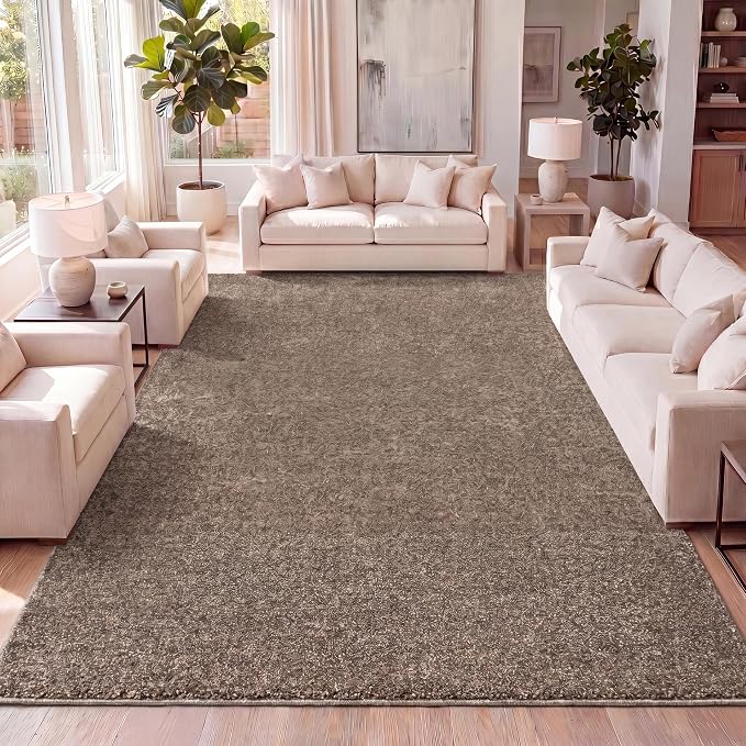 JONATHAN Y Haze Solid Low-Pile Brown Indoor Area Rug 8x10, Coastal,Bohemian,Minimalist,Classic, Easy-Cleaning for Living Room,Bedroom,Kitchen,Pet Friendly,Non-Shedding (SEU100J-8)
