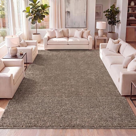 JONATHAN Y Haze Solid Low-Pile Brown Indoor Area Rug 8x10, Coastal,Bohemian,Minimalist,Classic, Easy-Cleaning for Living Room,Bedroom,Kitchen,Pet Friendly,Non-Shedding (SEU100J-8)