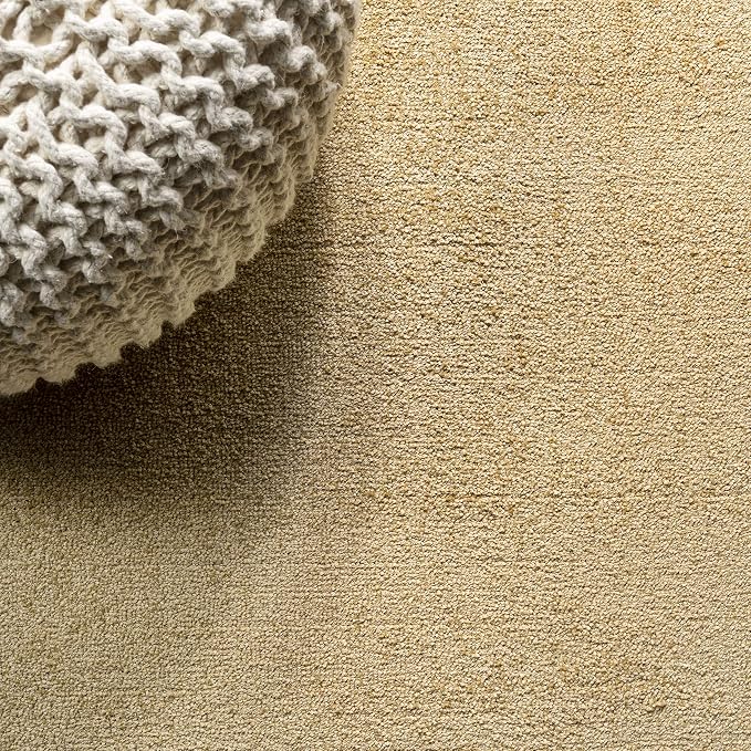 JONATHAN Y Haze Solid Low-Pile Mustard 5x8 Oval Indoor Area Rug, Coastal,Bohemian,Minimalist,Classic, Easy-Cleaning for Living Room,Bedroom,Kitchen,Pet Friendly,Non-Shedding (SEU100B-5OV)