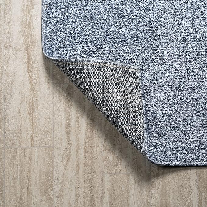JONATHAN Y Haze Solid Low-Pile Classic Blue 7x7 Square Indoor Area Rug, Coastal,Bohemian,Minimalist,Classic, Easy-Cleaning for Living Room,Bedroom,Kitchen,Pet Friendly,Non-Shedding (SEU100F-7SQ)