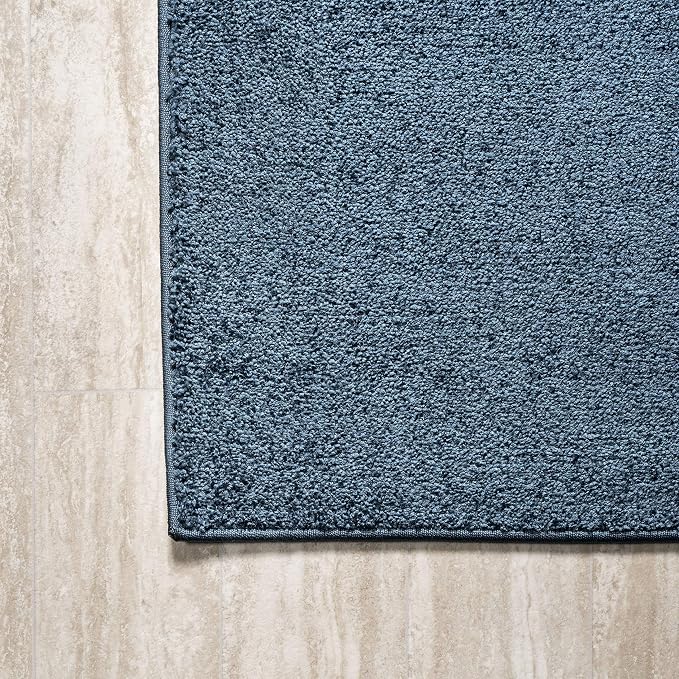 JONATHAN Y Haze Solid Low-Pile Navy Indoor Area Rug 6x9, Coastal,Bohemian,Minimalist,Classic, Easy-Cleaning for Living Room,Bedroom,Kitchen,Pet Friendly,Non-Shedding (SEU100C-6)