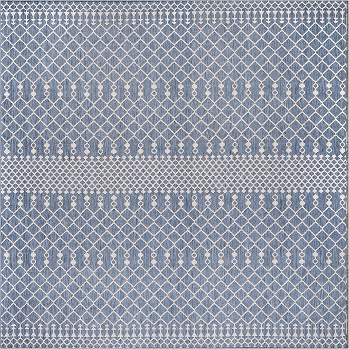 Nourison Home Positano Navy Blue 8' x Square Area Rug - Easy Clean, Non Shedding, Bed Room, Living Room, Dining Room, Kitchen (8' x Square)