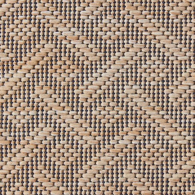 Gertmenian Indoor Outdoor Classic Flatweave Area Rug, Stain & UV Resistant Carpet, Deck, Patio, Poolside & Mudroom, 9x13 Ft Extra Large, Simple Border, Navy Blue, 21979