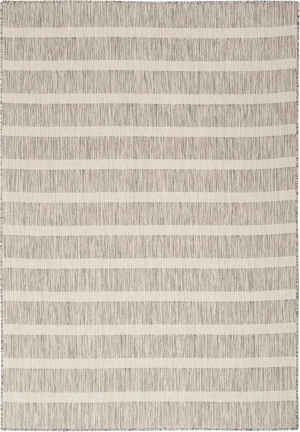Nourison Home Positano Grey Ivory 5' x 7' Area Rug - Easy Clean, Non Shedding, Bed Room, Living Room, Dining Room, Kitchen (5' x 7')