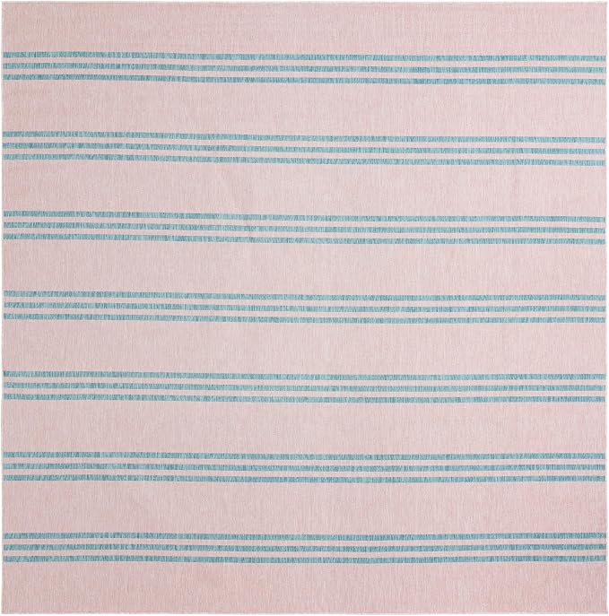 Jill Zarin Jill Zarin Outdoor Collection Area Rug - Anguilla (13' Square, Pink and Aqua/ Blue)