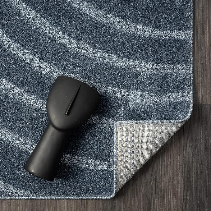 LUXE WEAVERS Modern Geometric Wave Blue 5x7 Area Rug