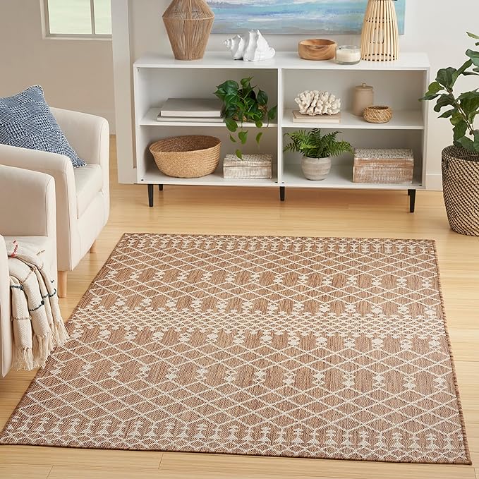 Nourison Home Positano Jute 4' x 6' Area Rug - Easy Clean, Non Shedding, Bed Room, Living Room, Dining Room, Kitchen (4' x 6')