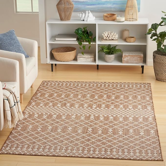Nourison Home Positano Jute 5' x 7' Area Rug - Easy Clean, Non Shedding, Bed Room, Living Room, Dining Room, Kitchen (5' x 7')