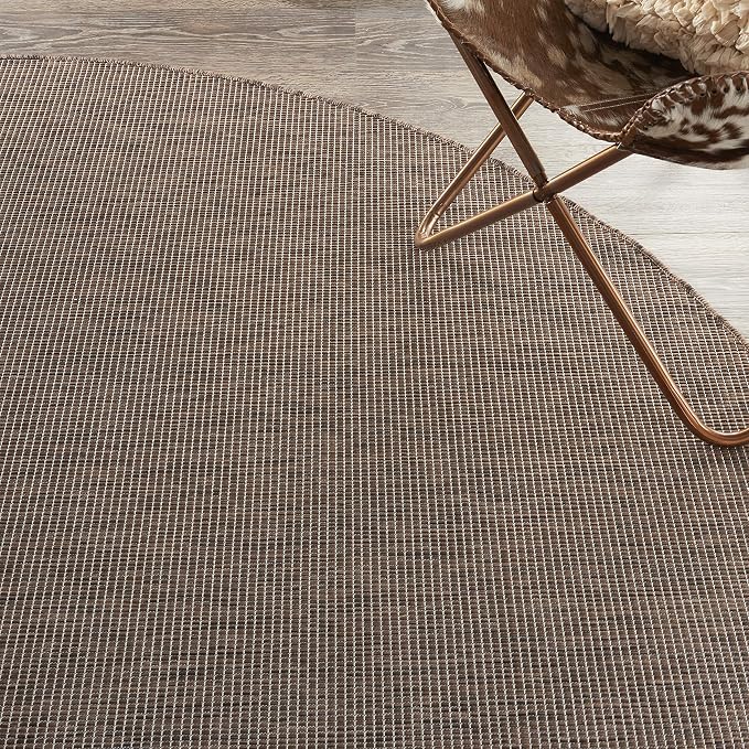 Nourison Home Positano Natural 8' x Round Area Rug - Easy Clean, Non Shedding, Bed Room, Living Room, Dining Room, Kitchen (8' x Round)