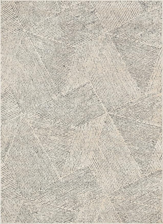 Well Woven Ezio Beige Tribal Geometric Distressed High-Lo Pile Area Rug 8x10 (7'10" x 10'6")