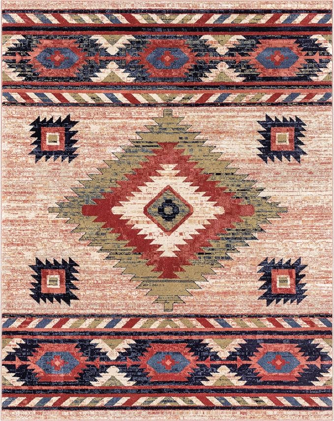 Well Woven Tulsa Lea Cream Traditional Southwestern Tribal 5x7 (5'3" x 7'3") Area Rug