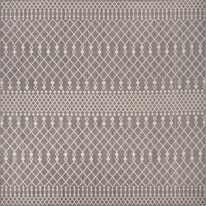 Nourison Home Positano Charcoal 12' x Square Area Rug - Easy Clean, Non Shedding, Bed Room, Living Room, Dining Room, Kitchen (12' x Square)