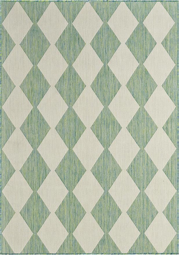 Nourison Home Positano Blue Green 4' x 6' Area Rug - Easy Clean, Non Shedding, Bed Room, Living Room, Dining Room, Kitchen (4' x 6')