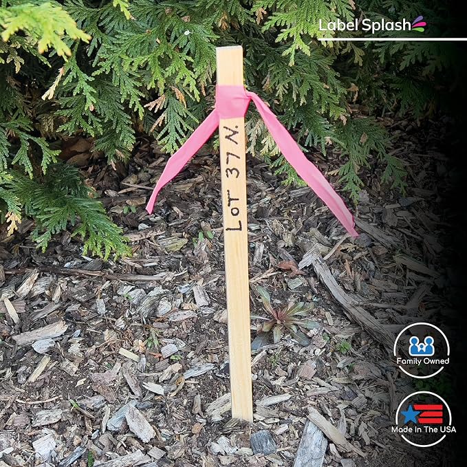 50 Pack Wooden Garden Stakes, 12" Long x 3/4" Wide, Made in USA Pine Plant Markers, Chisel Point Yard Stakes for Gardening, Row Labels, Signs & Crafts