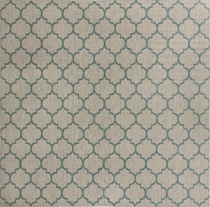Unique Loom Outdoor Trellis Collection Area Rug - Trellis (Square 13' 0" x 13' 0", Gray/ Ivory)