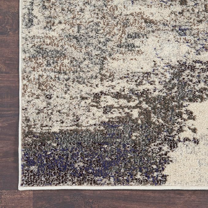 Nourison Home Celestial Ivory Grey 10' x 14' Area Rug - Easy Clean, Non Shedding, Bed Room, Living Room, Dining Room, Kitchen (10' x 14')