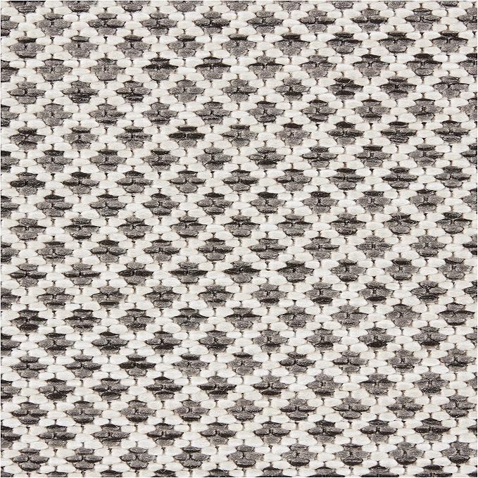 Nourison Home Courtyard Ivory Charcoal 3' x 5' Area Rug - Easy Clean, Non Shedding, Bed Room, Living Room, Dining Room, Kitchen (3' x 5')