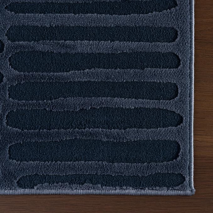 nuLOOM Kailani Blue Abstract Washable Area Rug, 2' x 3' | Nuloom Kailani Abstract 2' x 3' Machine Washable Accent Rug for Living Room Bedroom Dining Room Entryway, Blue