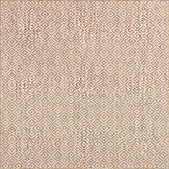 Unique Loom Outdoor Collection Area Rug - Costa Rica (7' 10' Square, Beige/ Cream)
