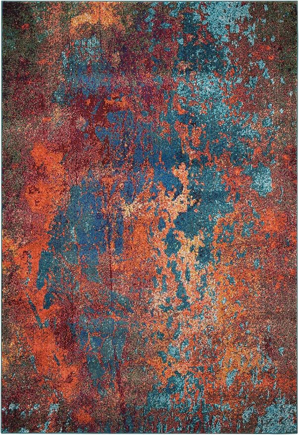 Nourison Home Celestial Atlantic 3'11" x 5'11" Area Rug - Easy Clean, Non Shedding, Bed Room, Living Room, Dining Room, Kitchen (4' x 6')