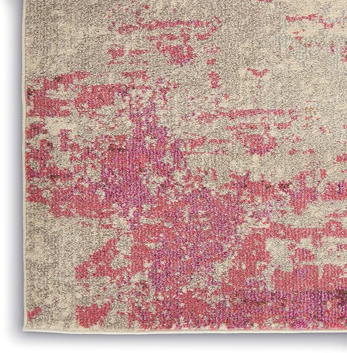 Nourison Home Celestial Ivory Pink 2'2" x 10' Area Rug - Easy Clean, Non Shedding, Bed Room, Living Room, Dining Room, Kitchen (10' Runner)