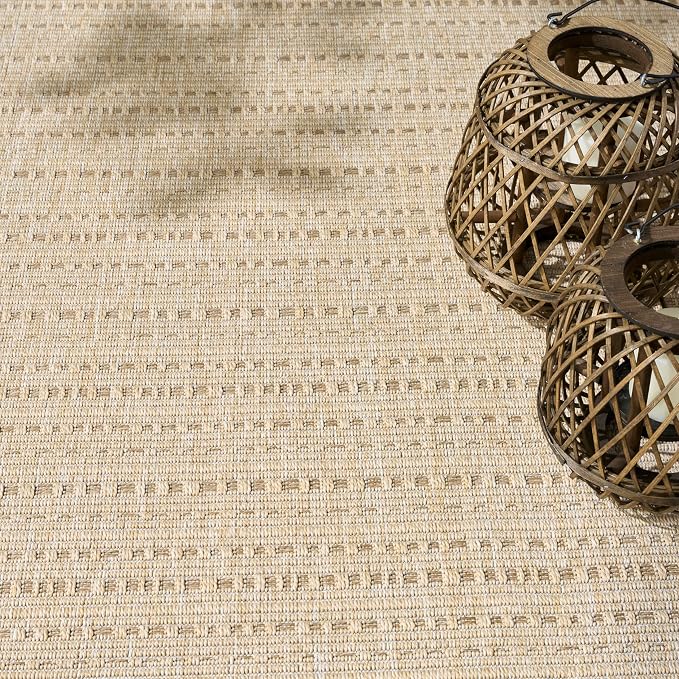 Nourison Home Tulum Cream 4' x 6' Area Rug - Easy Clean, Non Shedding, Bed Room, Living Room, Dining Room, Kitchen (4' x 6')