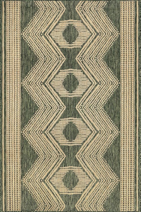 nuLOOM Ranya Green Geometric Indoor/Outdoor Area Rug, 10' x 14'