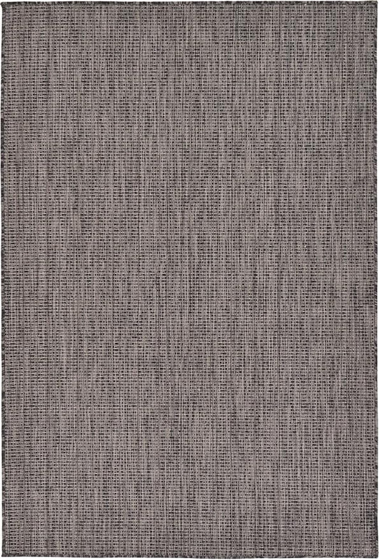 Unique Loom Collection Casual Transitional Solid Heathered Indoor/Outdoor Flatweave Area Rug (4' 1" x 6' 1" Rectangle, Black/Ivory)
