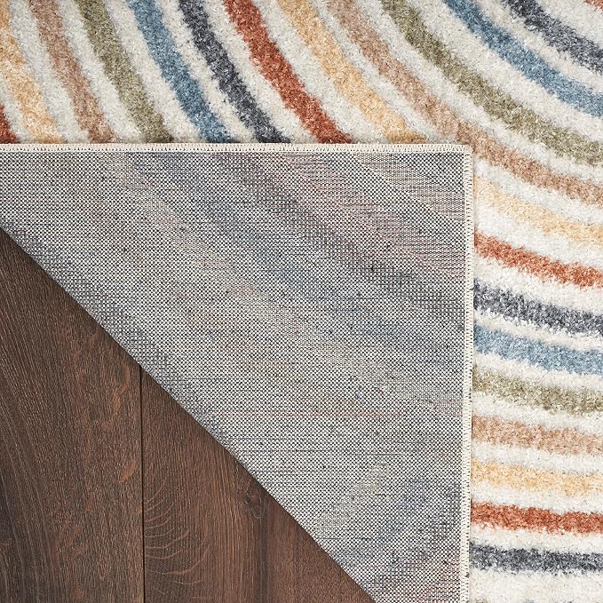 Nourison Home Astra Machine Washable Ivory Multicolor 2'2" x 12' Area Rug - Easy Clean, Non Shedding, Bed Room, Living Room, Dining Room, Kitchen (12' Runner)