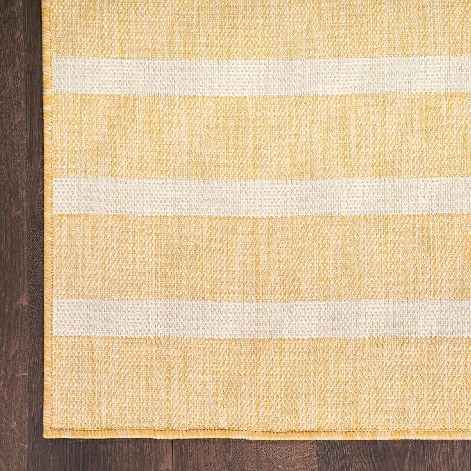 Nourison Home Positano Yellow Ivory 9' x 12' Area Rug - Easy Clean, Non Shedding, Bed Room, Living Room, Dining Room, Kitchen (9' x 12')