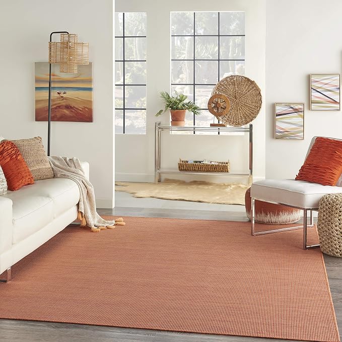Nourison Home Positano Terracotta 10' x 14' Area Rug - Easy Clean, Non Shedding, Bed Room, Living Room, Dining Room, Kitchen (10' x 14')