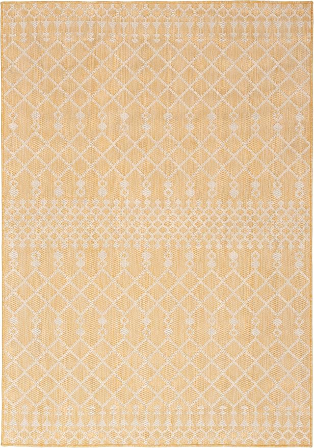 Nourison Home Positano Yellow 4' x 6' Area Rug - Easy Clean, Non Shedding, Bed Room, Living Room, Dining Room, Kitchen (4' x 6')