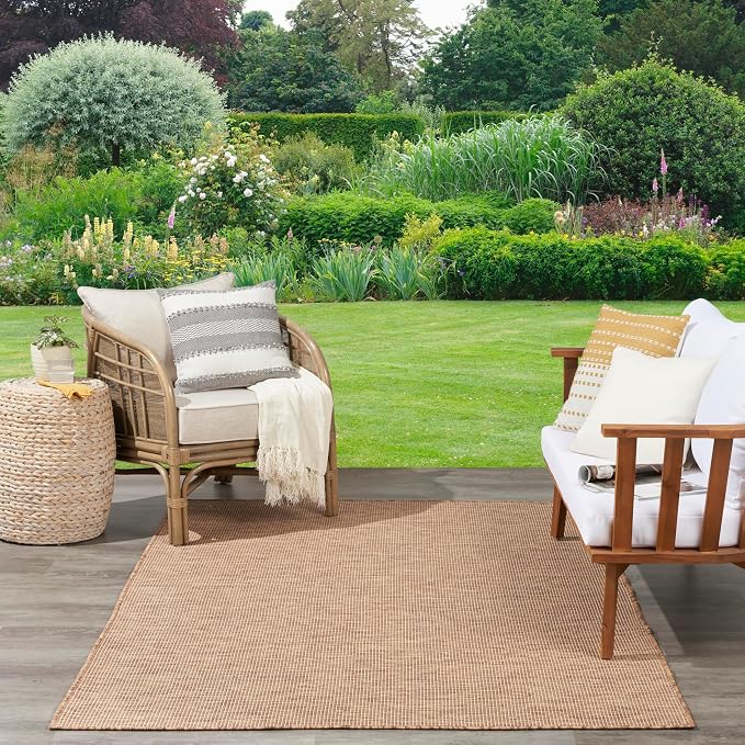 Nourison Home Positano Jute 9' x 12' Area Rug - Easy Clean, Non Shedding, Bed Room, Living Room, Dining Room, Kitchen (9' x 12')