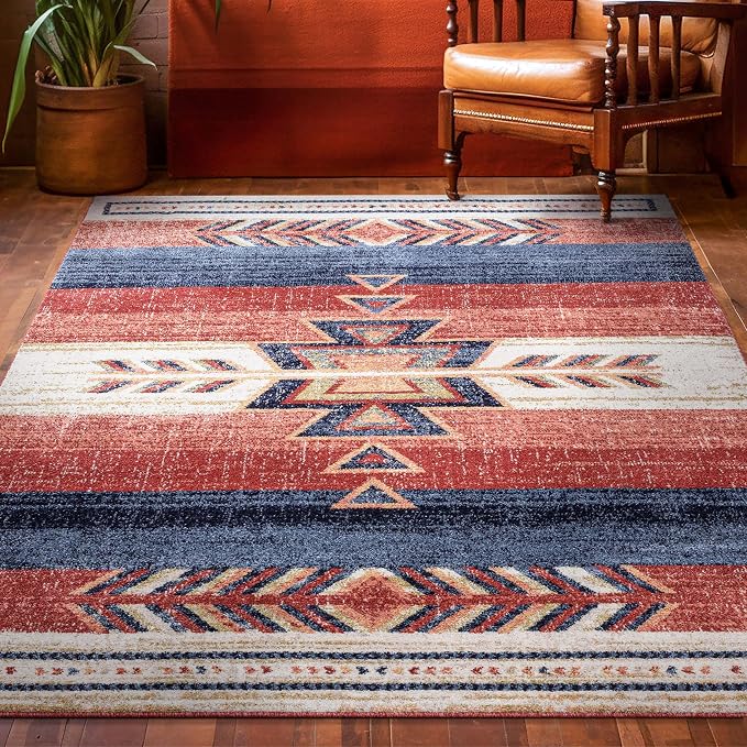 Well Woven Dustin Crimson Southwestern Medallion 5'3" x 7'3" Area Rug
