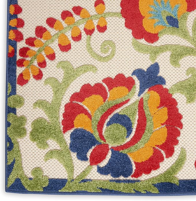 Nourison Home Aloha Multicolor 2'3" x 10' Area Rug - Easy Clean, Non Shedding, Bed Room, Living Room, Dining Room, Kitchen (10' Runner)